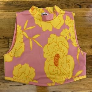Zara Pink and Yellow Floral Top